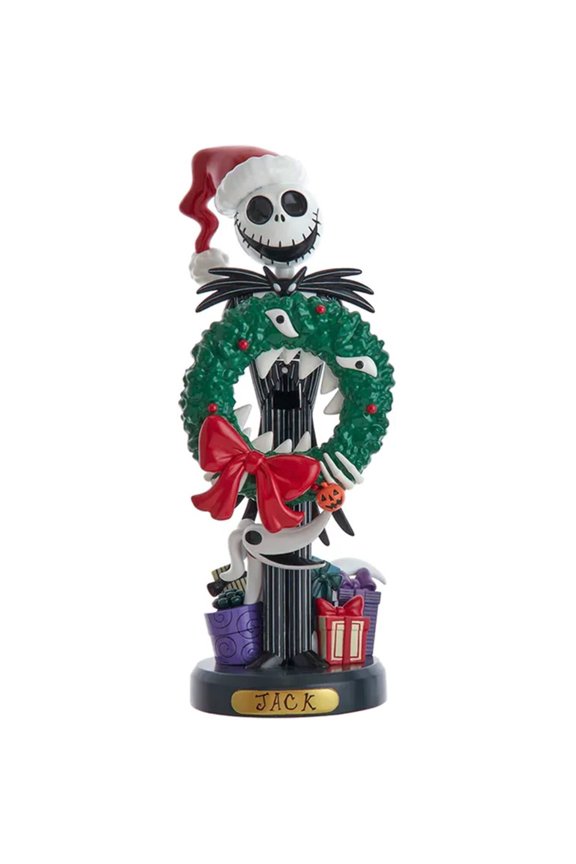Kurt Adler 10-Inch Disney Nightmare Before Christmas Jack Skellington With Wreath Nutcracker