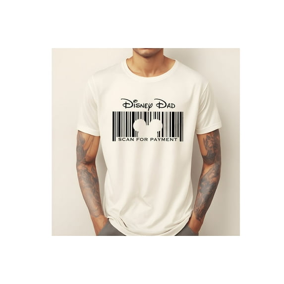Disney Dad T-Shirt, Scan For Payment Shirt, Disney Family Vacation, Father's Day,Natural color,size L