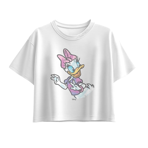 Disney - Daisy Color Sketch - Youth Girl Short Sleeve Boxy Tee