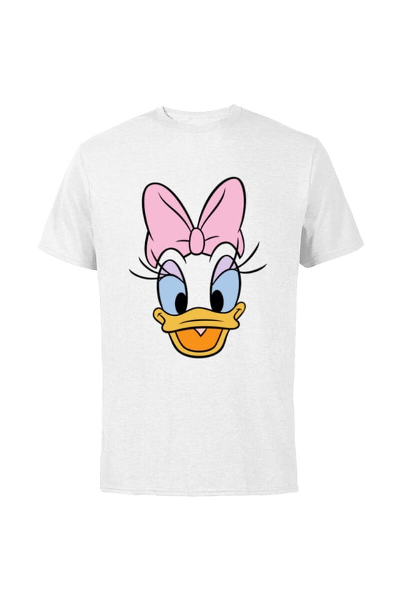 Daisy Duck Big Face - Short Sleeve Cotton T-Shirt for Adults -Customized-White