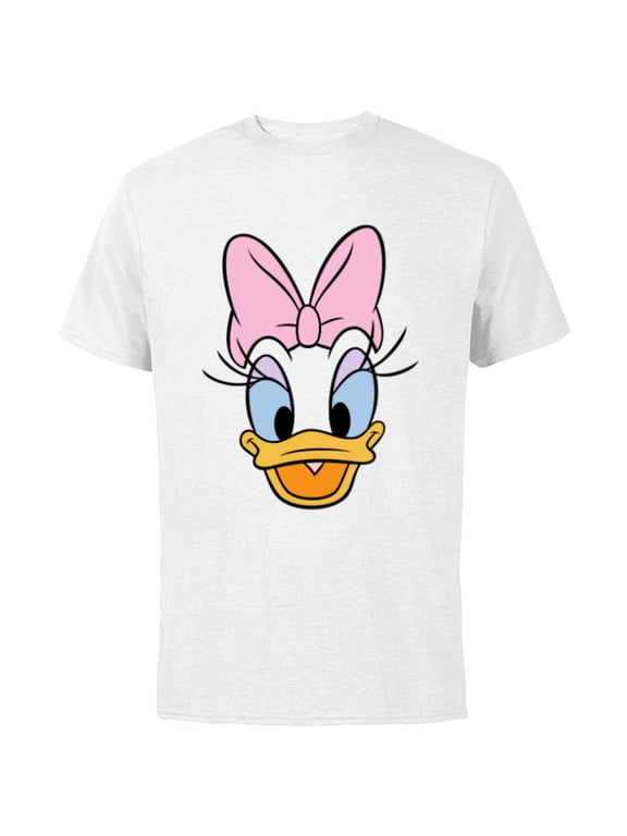 Daisy Duck Big Face - Short Sleeve Cotton T-Shirt for Adults -Customized-White