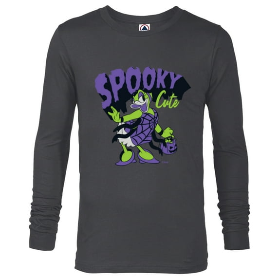 Disney Daisy Duck Halloween Spider Web Costume Spooky Cute - Long Sleeve T-Shirt for Men - Customized-Charcoal Heather