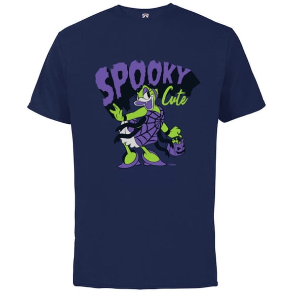 Disney Daisy Duck Halloween Spider Web Costume Spooky Cute - Short Sleeve Cotton T-Shirt for Adults - Customized-Athletic Navy