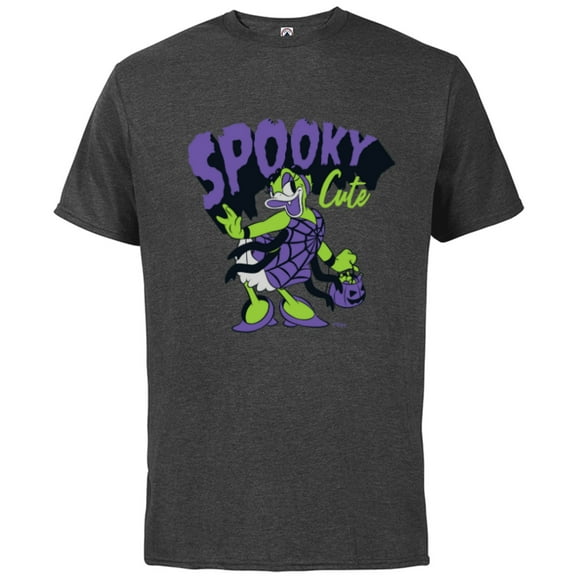 Disney Daisy Duck Halloween Spider Web Costume Spooky Cute - Short Sleeve Cotton T-Shirt for Adults - Customized-Charcoal Heather