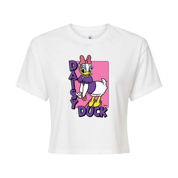 Disney - Daisy Duck - Juniors Cropped Cotton Blend T-Shirt