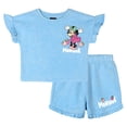 thumbnail image 1 of Disney Minnie Mouse Toddler Girls' Short Sleeve Graphic T-Shirt and French Terry Shorts Set Light Blue Optic Wash Minnie and Friends, 1 of 5