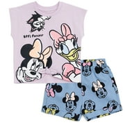 Disney Daisy Duck Minnie Mouse Figaro T-Shirt and Chambray Shorts Outfit Set Newborn to Toddler