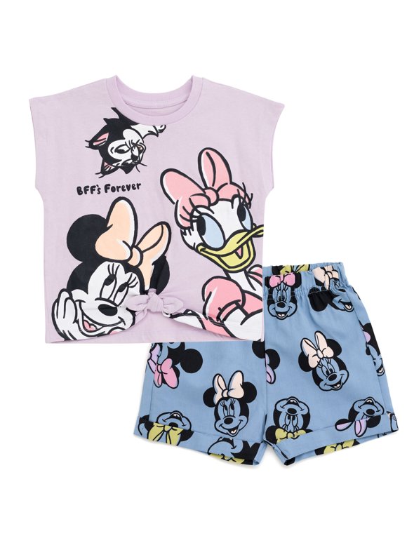 Daisy Duck Minnie Mouse Figaro T-Shirt and Chambray Shorts Outfit Set Newborn to Toddler