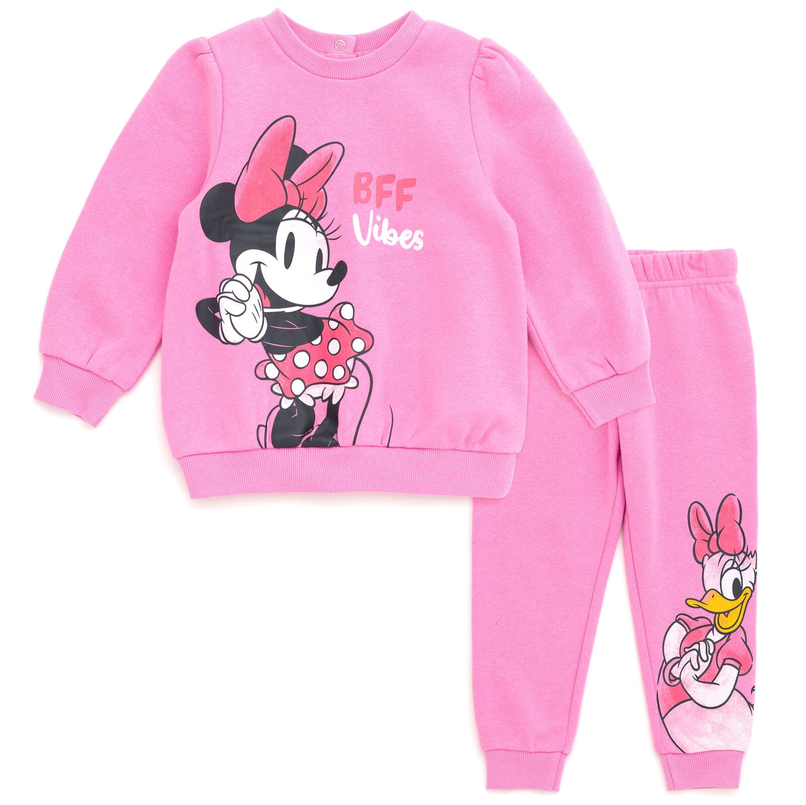 Disney Daisy Duck Minnie Mouse Infant Baby Girls Fleece Sweatshirt and Pants Set Pink 18 Months