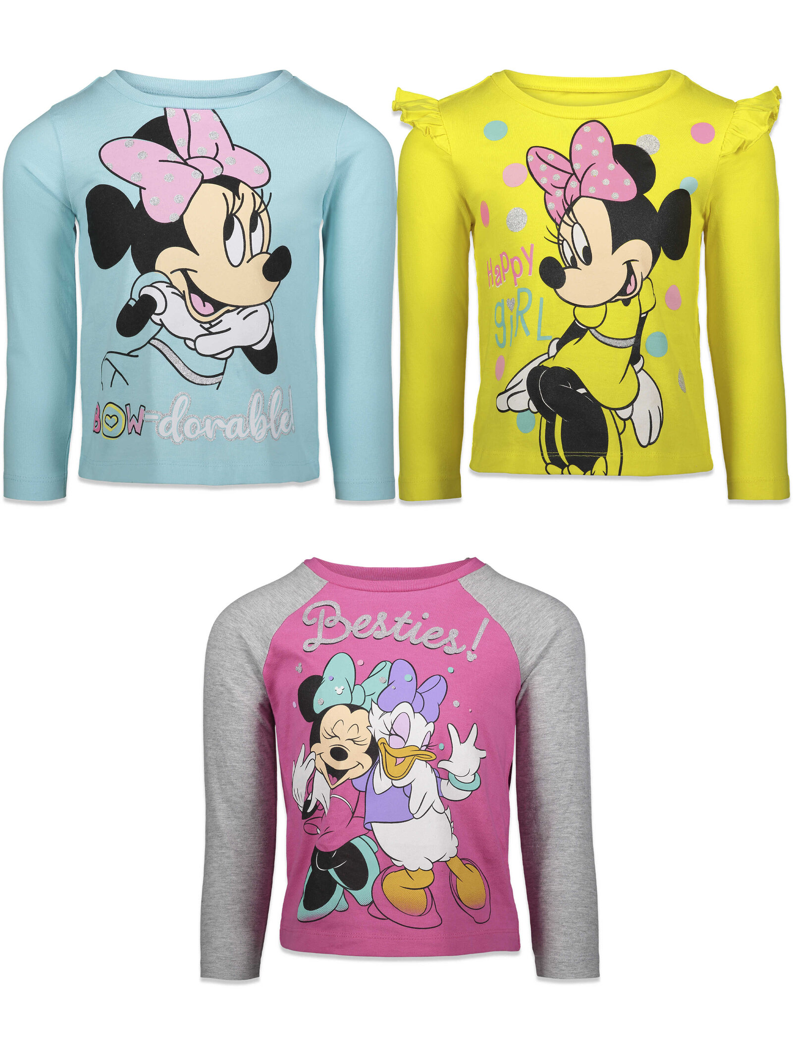 Disney 3-Pack Short Sleeve Graphic T-Shirts for Toddler and Little ...