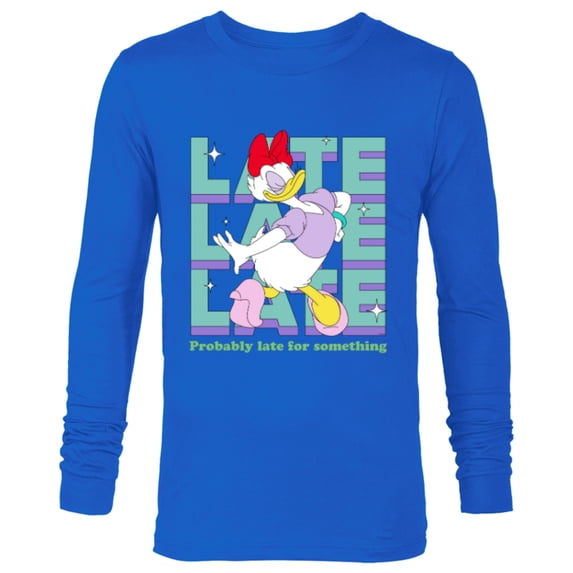 Disney Daisy Duck Probably Late for Something Funny - Long Sleeve T-Shirt for Men - Customized-Navy