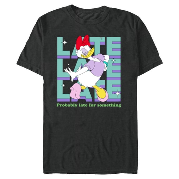 Disney Daisy Duck Probably Late for Something Funny - Short Sleeve Blended T-Shirt for Adults - Customized-Dark Heather