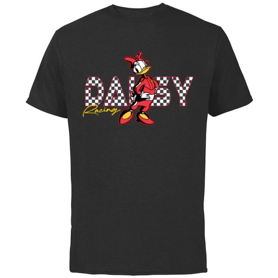 Disney Daisy Duck Racing Mickey & Friends Race Car Drivers - Short Sleeve Cotton T-Shirt for Adults - Customized-Black