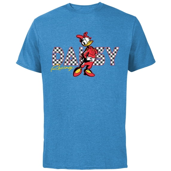 Disney Daisy Duck Racing Mickey & Friends Race Car Drivers - Short Sleeve Cotton T-Shirt for Adults - Customized-Light Blue