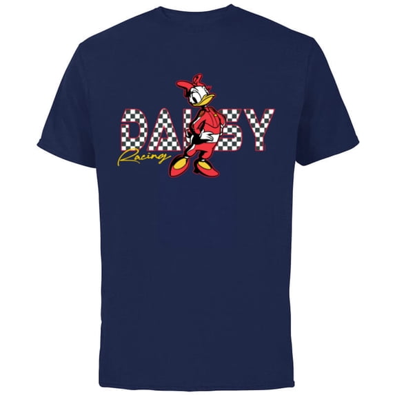 Disney Daisy Duck Racing Mickey & Friends Race Car Drivers - Short Sleeve Cotton T-Shirt for Adults - Customized-Navy