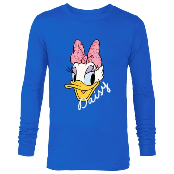 Disney Daisy Duck Sassy & Glamorous Speckled Bow and Name - Long Sleeve T-Shirt for Men - Customized-Navy