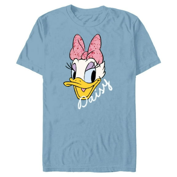 Disney Daisy Duck Sassy & Glamorous Speckled Bow and Name - Short Sleeve Blended T-Shirt for Adults - Customized-Ocean Blue