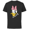thumbnail image 1 of Disney Daisy Duck Sassy & Glamorous Speckled Bow and Name - Short Sleeve Cotton T-Shirt for Adults - Customized-Black, 1 of 5