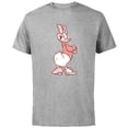 thumbnail image 1 of Disney Daisy Duck Sassy in White & Pink Pose with Plaid Top - Short Sleeve Cotton T-Shirt for Adults - Customized-Athletic Heather, 1 of 5