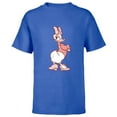 thumbnail image 1 of Disney Daisy Duck Sassy in White & Pink Pose with Plaid Top - Short Sleeve T-Shirt for Kids - Customized-Royal, 1 of 5