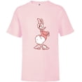 thumbnail image 1 of Disney Daisy Duck Sassy in White & Pink Pose with Plaid Top - Short Sleeve T-Shirt for Kids - Customized-Soft Pink, 1 of 5