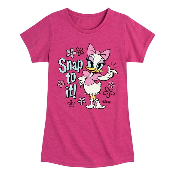 Disney - Daisy Duck - Snap To It - Toddler & Youth Girls Short Sleeve Graphic T-Shirt
