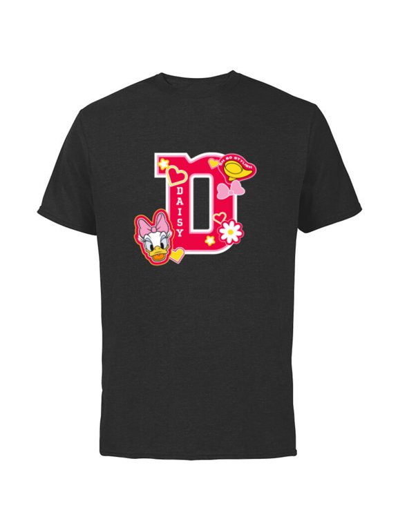 Daisy Duck Varsity Oh So Stylish - Short Sleeve Cotton T-Shirt for Adults - Customized-Black