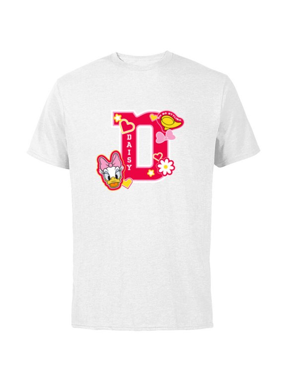 Daisy Duck Varsity Oh So Stylish - Short Sleeve Cotton T-Shirt for Adults - Customized-White