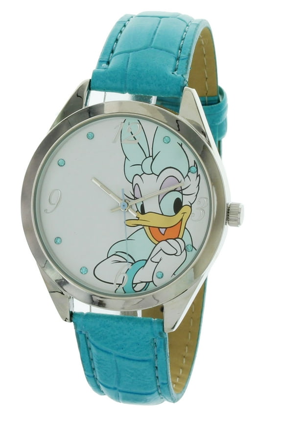 Daisy Duck Watch Genuine Leather Teal blue Strap DA500