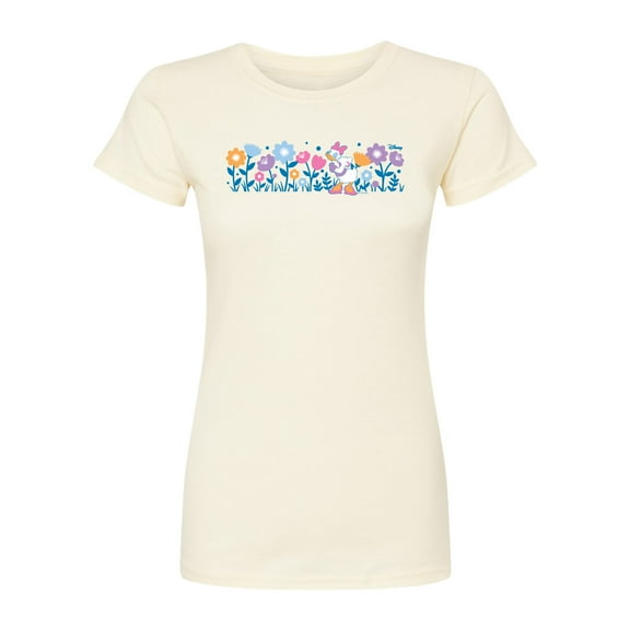 Disney - Daisy Flowers  - Juniors Fitted Short Sleeve Graphic T-Shirt