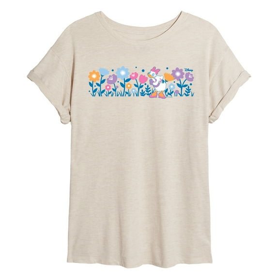Disney - Daisy Flowers  - Womens Oversized Graphic T-Shirt
