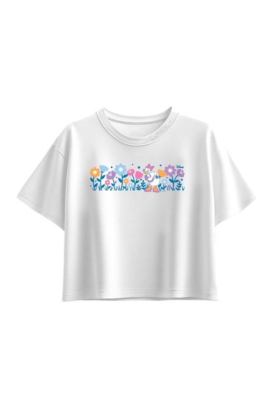 - Daisy Flowers - Youth Girl Short Sleeve Boxy Tee