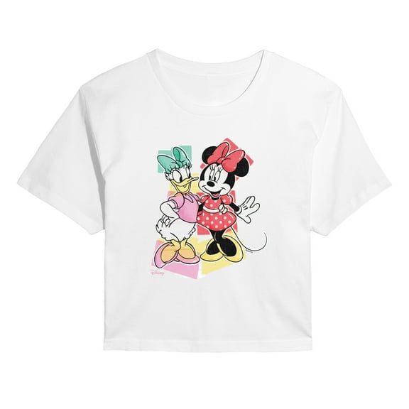 Disney - Daisy Minnie Concept - Juniors Cropped Short Sleeve Graphic T-Shirt