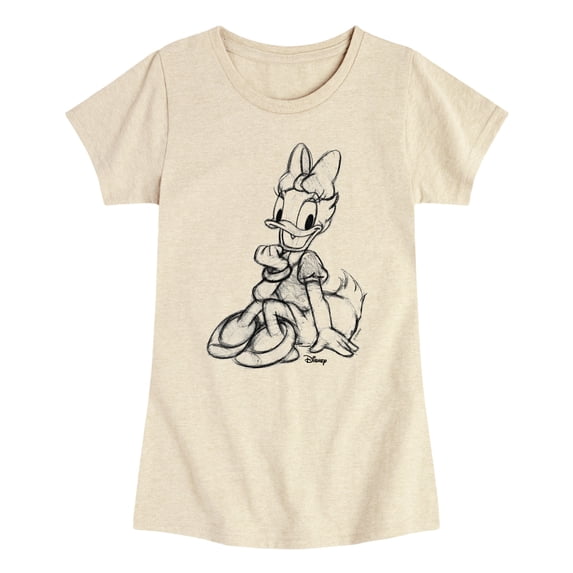 Disney - Daisy Sketch - Youth Girls Fitted Short Sleeve T-Shirt