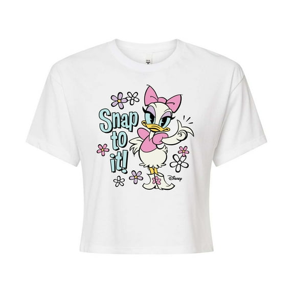 Disney - Daisy - Snap To It - Juniors Cropped Cotton Blend T-Shirt