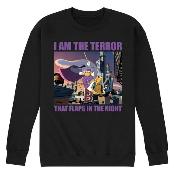 Disney - Darkwing Duck - I Am the Terror - Men's Crew Neck Fleece Pullover