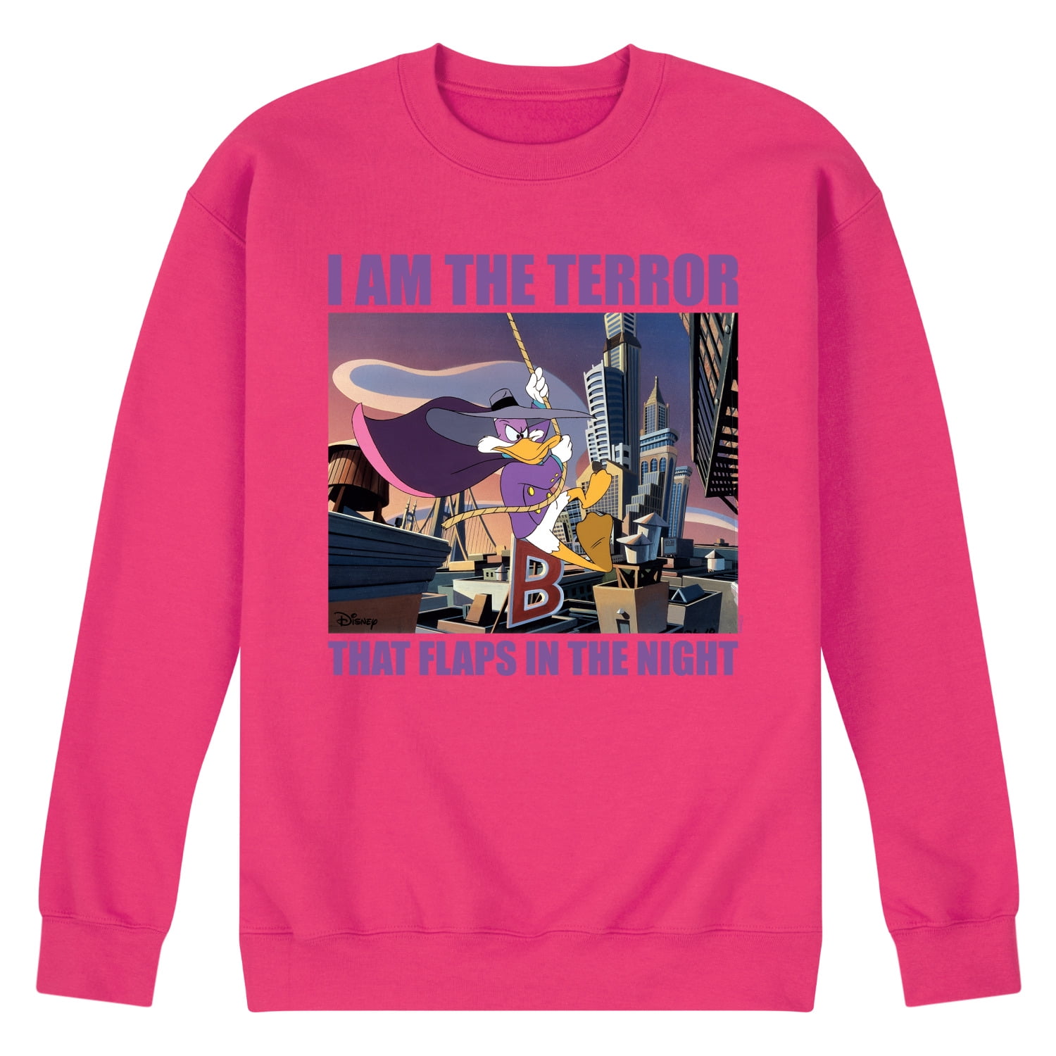 Disney Darkwing Duck I Am the Terror Men's Crew Neck Fleece