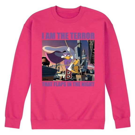 Disney - Darkwing Duck - I Am the Terror - Men's Crew Neck Fleece Pullover