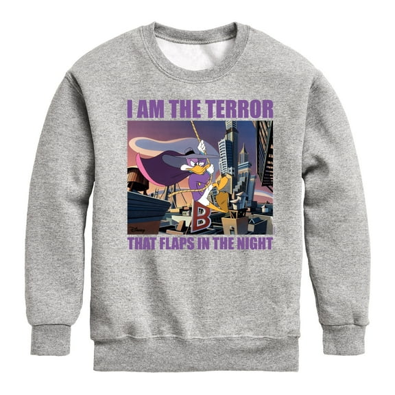 Disney - Darkwing Duck - I Am the Terror - Toddler & Youth Crewneck Fleece Sweatshirt