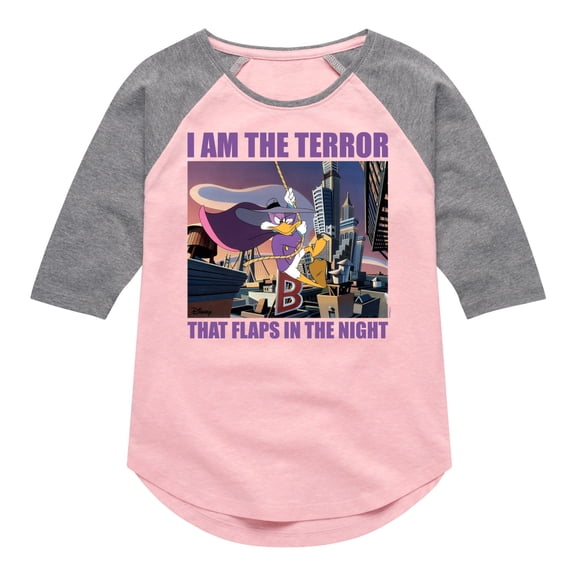 Disney - Darkwing Duck - I Am the Terror - Toddler & Youth Girls Raglan Graphic T-Shirt
