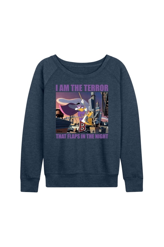 - Darkwing Duck - I Am the Terror - Women's Lightweight French Terry Long Sleeve Shirt