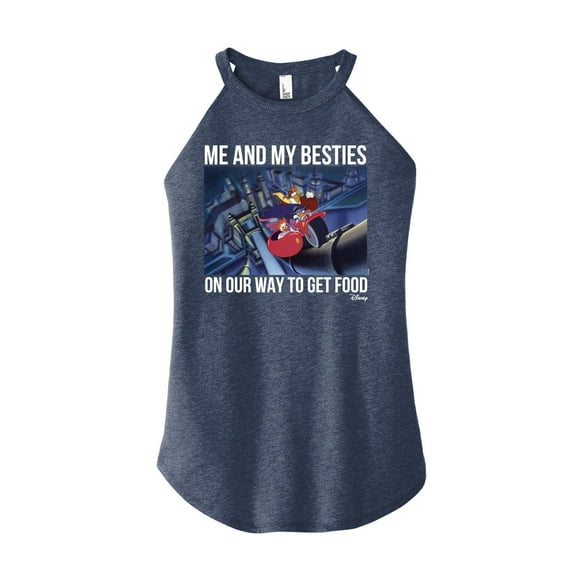 Disney - Darkwing Duck - Me & My Bestie Getting Food - Juniors High Neck Tank Top