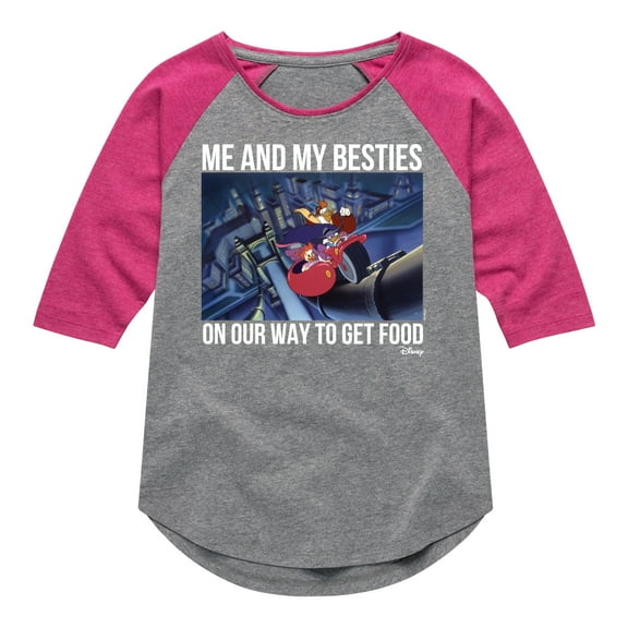 Disney - Darkwing Duck - Me & My Bestie Getting Food - Toddler & Youth Girls Raglan Graphic T-Shirt
