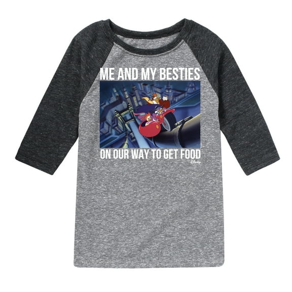 Disney - Darkwing Duck - Me & My Bestie Getting Food - Toddler & Youth Raglan Graphic T-Shirt