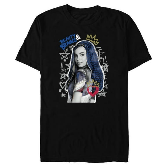 Disney Descendants 2 Evie Collage - Short Sleeve Blended T-Shirt for Adults -Customized-Black