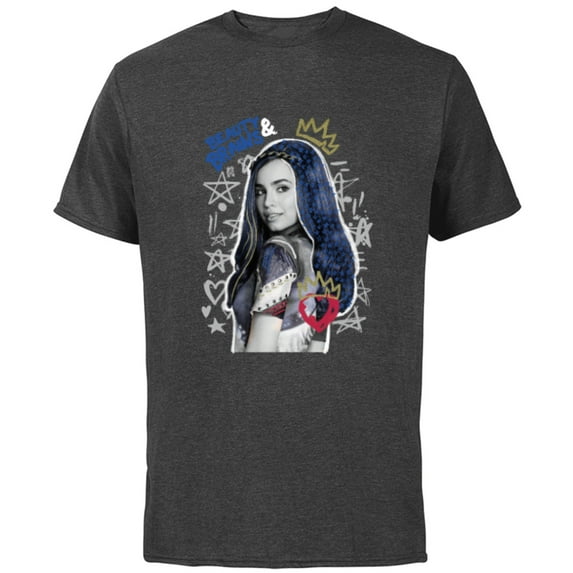 Disney Descendants 2 Evie Collage - Short Sleeve Cotton T-Shirt for Adults -Customized-Charcoal