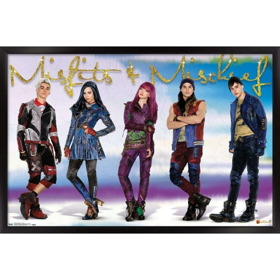 Disney Descendants 2 - Group Wall Poster, 14.725" x 22.375", Framed