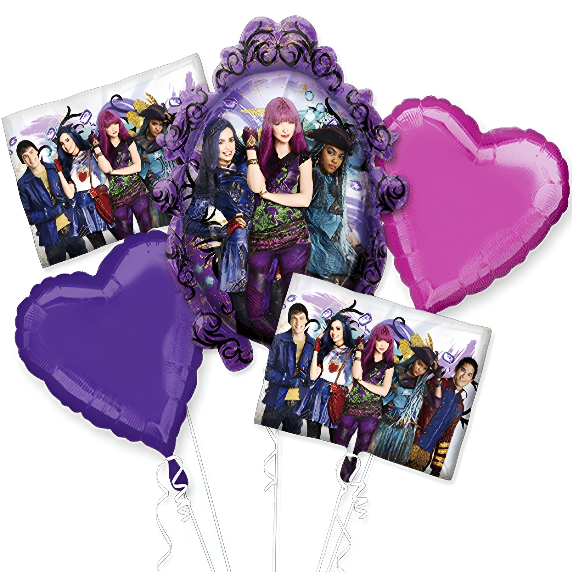 ANAGRAM Disney Descendants 2 Happy Birthday Party Favor 5x Foil Balloons Bouquet