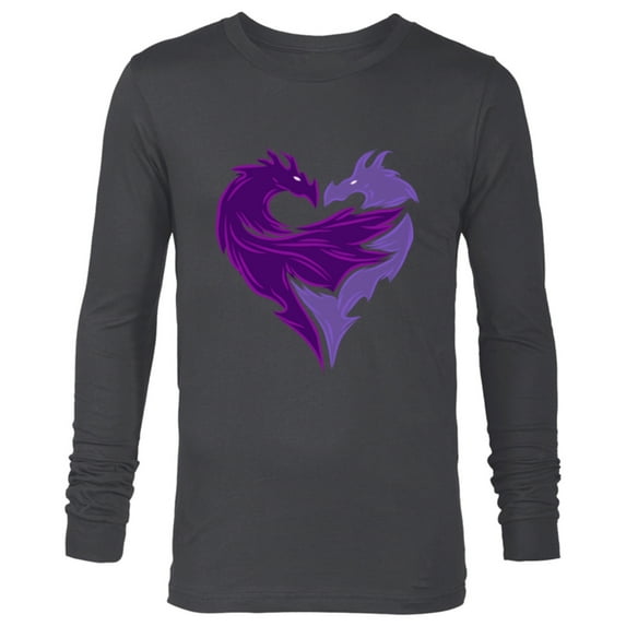 Disney Descendants 2 Mal Dragon - Long Sleeve T-Shirt for Men- Customized-Charcoal Heather