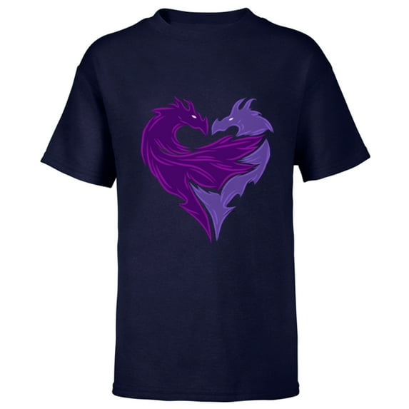 Disney Descendants 2 Mal Dragon - Short Sleeve T-Shirt for Kids- Customized-Navy
